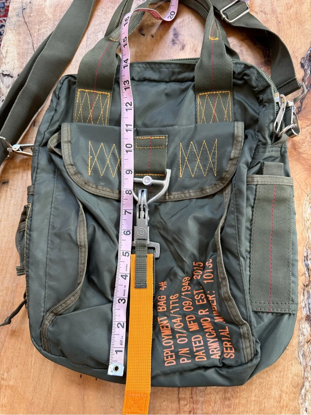 Olive Green Men’s Unisex Deployment-Style Nylon Shoulder Bag Rugged New